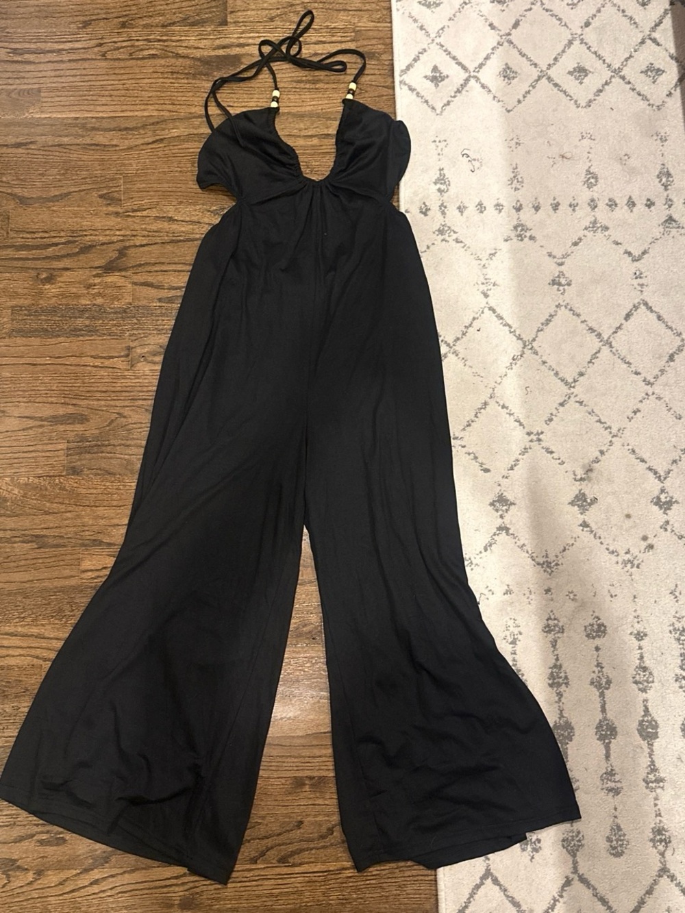 NWOT Black Halter Wide-Leg Jumpsuit